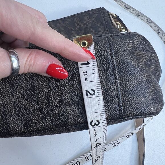 Michael Kors Crossbody Jet Set Large Brown Monogram Travel Logo Messenger Bag - Picture 15 of 15